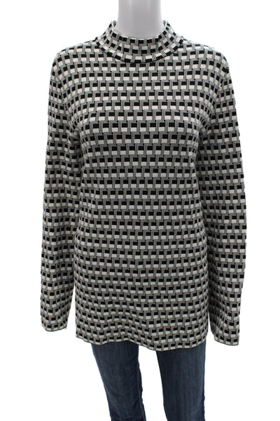 COS Womens Geometric Multicolor High Neck Long Sleeve Pullover Size M