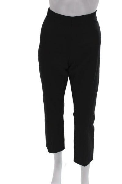 Vince Women Cropped Black Cotton Pants Zip Inseam 27 Size L