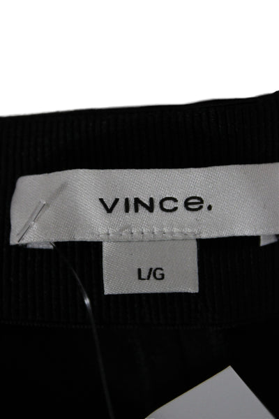Vince Women Cropped Black Cotton Pants Zip Inseam 27 Size L
