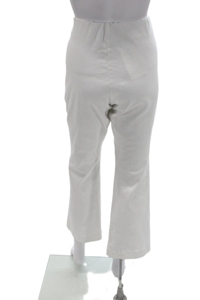 Ann Mashburn Womens Capri Pants White Cotton Blend Pull On Size L
