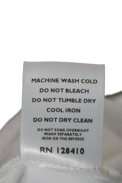 Ann Mashburn Womens Capri Pants White Cotton Blend Pull On Size L