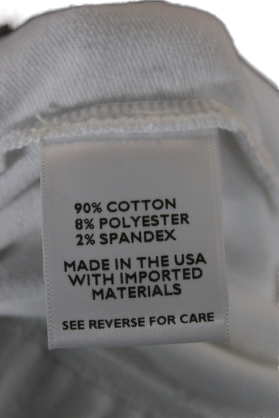 Ann Mashburn Womens Capri Pants White Cotton Blend Pull On Size L