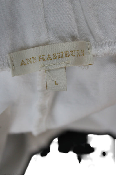 Ann Mashburn Womens Capri Pants White Cotton Blend Pull On Size L