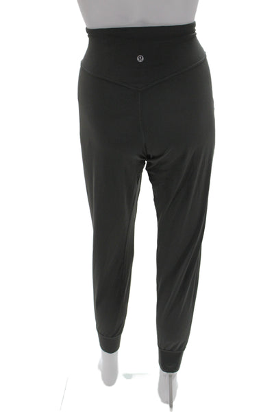 Lululemon Women Jogger Pants Green Nylon Solid Activewear Pull On Size 6