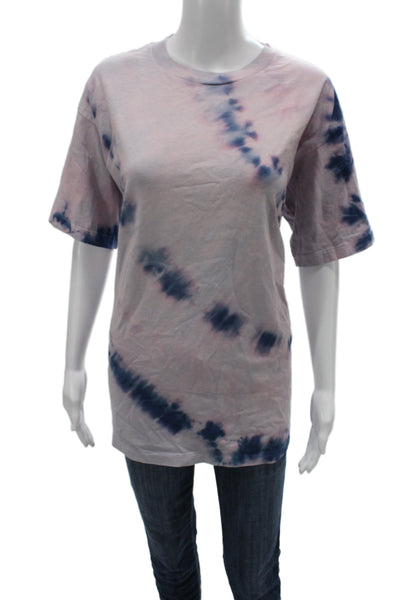John Elliott Unisex Adults Tie Dye Graphic Multicolor Crew Neck T-Shirt Size 2