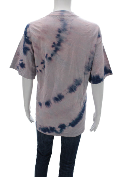 John Elliott Unisex Adults Tie Dye Graphic Multicolor Crew Neck T-Shirt Size 2