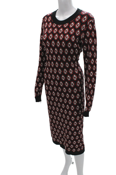 Elie Tahari Women Multicolor Sweater Dress Long Sleeve Roundneck Viscose Size L