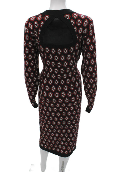 Elie Tahari Women Multicolor Sweater Dress Long Sleeve Roundneck Viscose Size L