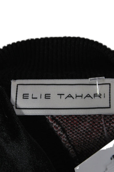 Elie Tahari Women Multicolor Sweater Dress Long Sleeve Roundneck Viscose Size L
