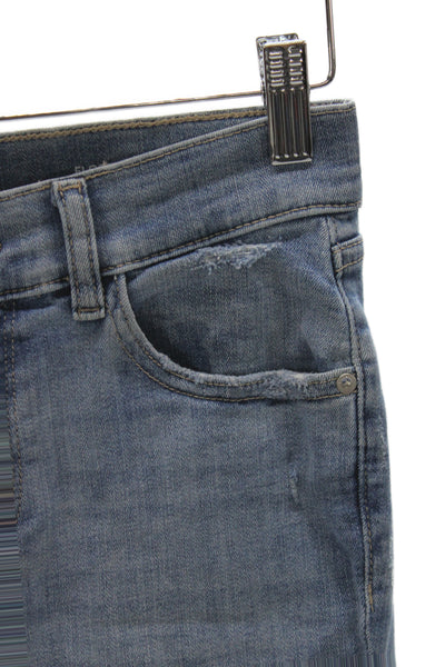 DL1961 Unisex Skinny Cropped Jeans Light Blue High Rise Button Size 25