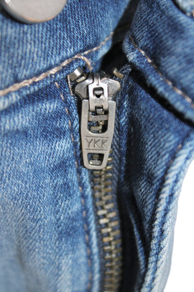 DL1961 Unisex Skinny Cropped Jeans Light Blue High Rise Button Size 25