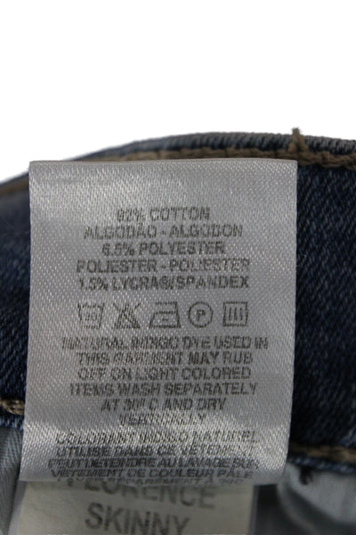 DL1961 Unisex Skinny Cropped Jeans Light Blue High Rise Button Size 25