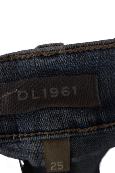 DL1961 Unisex Skinny Cropped Jeans Light Blue High Rise Button Size 25