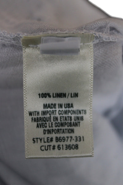 Bella Dahl Women Romper Blue Linen Blend Collared Sleeveless Zip Size S