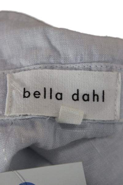 Bella Dahl Women Romper Blue Linen Blend Collared Sleeveless Zip Size S