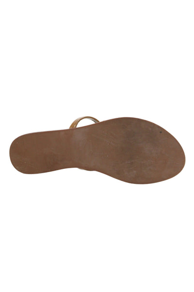 Tory Burch Womens Embellished Flats Thong Sandals Shoes Brown Size 6