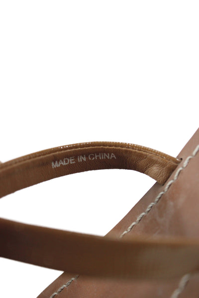 Tory Burch Womens Embellished Flats Thong Sandals Shoes Brown Size 6