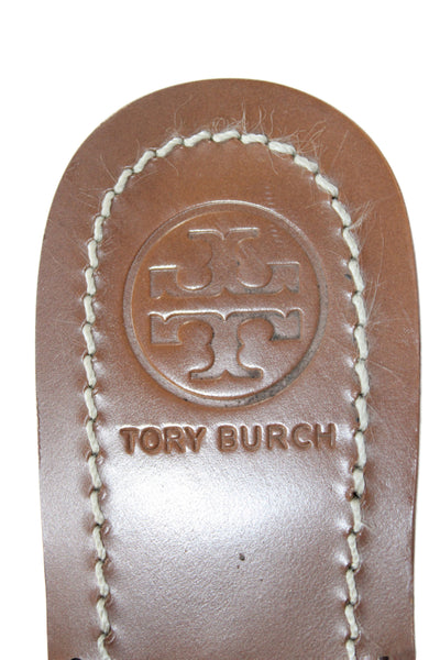 Tory Burch Womens Embellished Flats Thong Sandals Shoes Brown Size 6