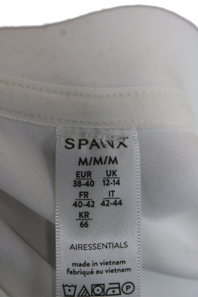 Spanx Womens Pullover Sweatshirt White Crewneck Long Sleeve Size M