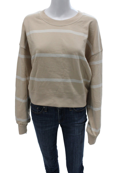Lululemon Womens Pullover Striped Cotton Long Sleeve Sweatshirt Size 10