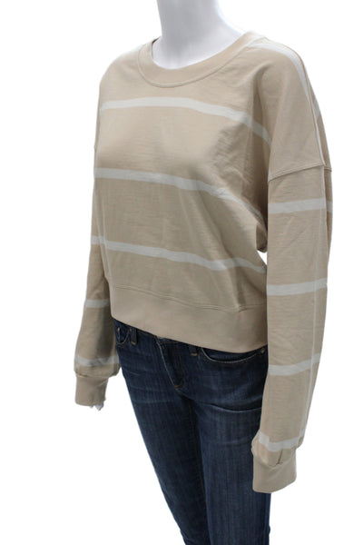 Lululemon Womens Pullover Striped Cotton Long Sleeve Sweatshirt Size 10