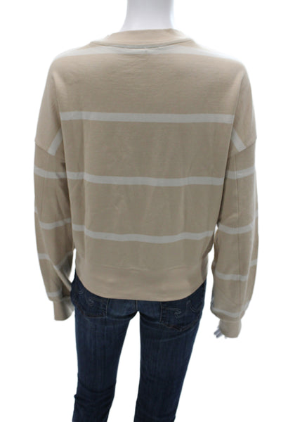 Lululemon Womens Pullover Striped Cotton Long Sleeve Sweatshirt Size 10