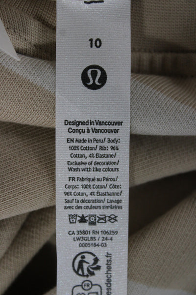 Lululemon Womens Pullover Striped Cotton Long Sleeve Sweatshirt Size 10