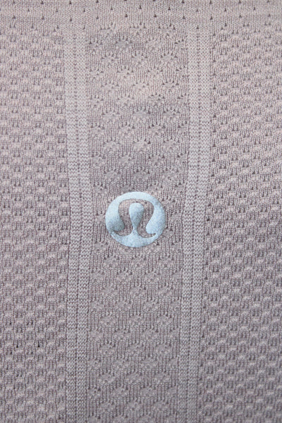 Lululemon Women Basic Long Sleeve Crew Neck Top Beige Size 2