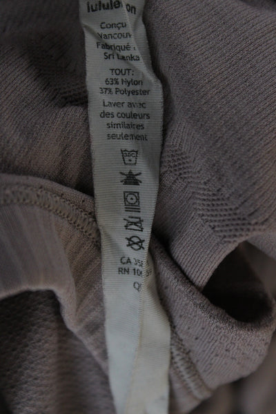 Lululemon Women Basic Long Sleeve Crew Neck Top Beige Size 2