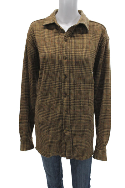 Polo Ralph Lauren Unisex Collared Plaid Button-Up Long Sleeve Brown Size L
