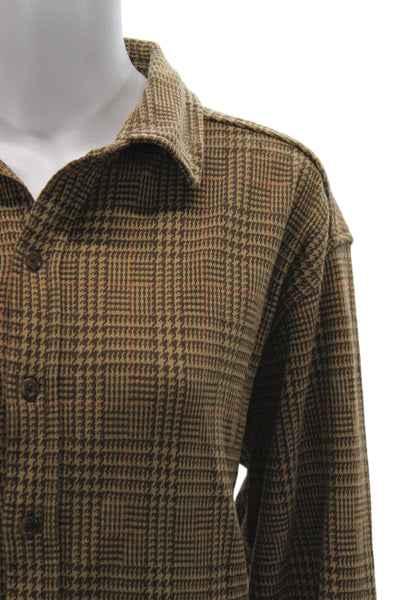 Polo Ralph Lauren Unisex Collared Plaid Button-Up Long Sleeve Brown Size L