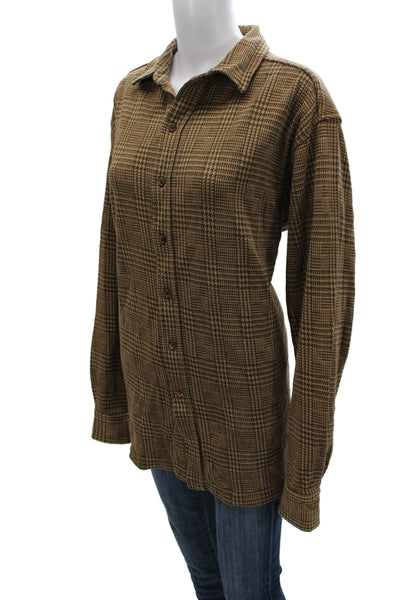 Polo Ralph Lauren Unisex Collared Plaid Button-Up Long Sleeve Brown Size L