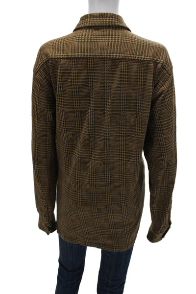 Polo Ralph Lauren Unisex Collared Plaid Button-Up Long Sleeve Brown Size L