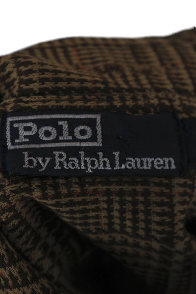 Polo Ralph Lauren Unisex Collared Plaid Button-Up Long Sleeve Brown Size L