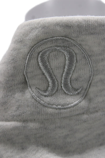 Lululemon Womens Full Zip Hoodie Gray High Neck Cotton Blend Size 6