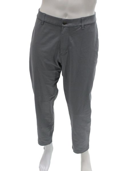 Lululemon Mens Ankle Cropped Dress Pants Gray Button Size 38