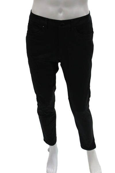 Lululemon Mens Casual Pants Black Polyester Button Inseam 31 Size 30