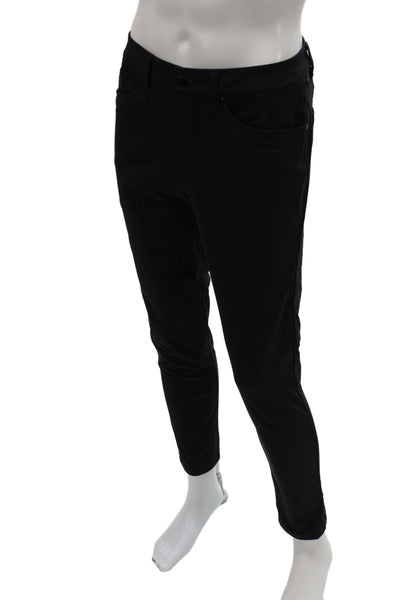 Lululemon Mens Casual Pants Black Polyester Button Inseam 31 Size 30