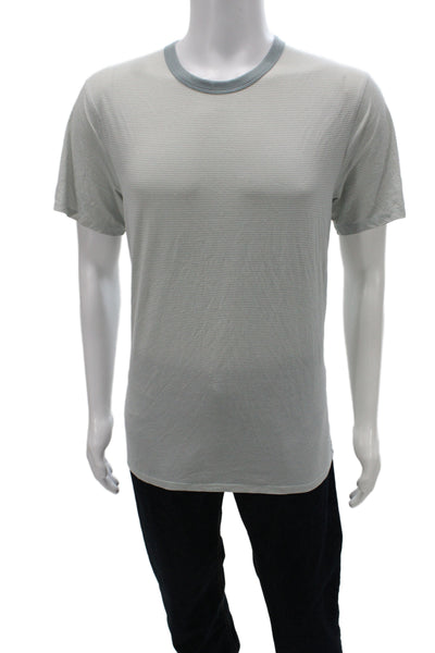 Lululemon Mens Gray Striped Crew Neck Short Sleeve T-Shirt Size L