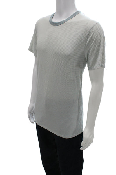 Lululemon Mens Gray Striped Crew Neck Short Sleeve T-Shirt Size L