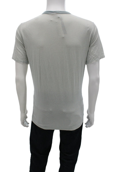 Lululemon Mens Gray Striped Crew Neck Short Sleeve T-Shirt Size L