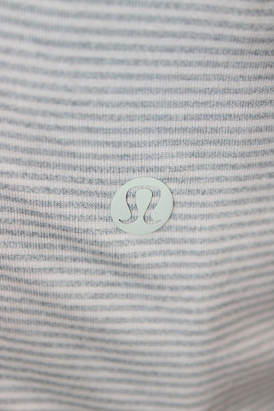 Lululemon Mens Gray Striped Crew Neck Short Sleeve T-Shirt Size L