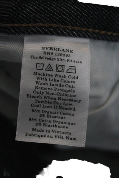 Everlane Mens Skinny Straight Dark Blue Organic Cotton Jeans Size 30