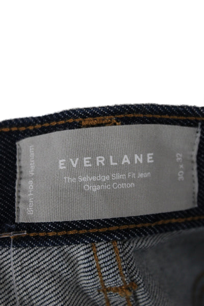 Everlane Mens Skinny Straight Dark Blue Organic Cotton Jeans Size 30