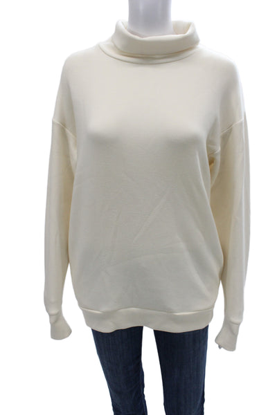 All Access Womens Pullover Sweatshirts Beige Turtleneck Long Sleeve Size XS