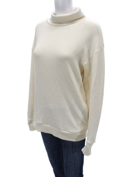 All Access Womens Pullover Sweatshirts Beige Turtleneck Long Sleeve Size XS