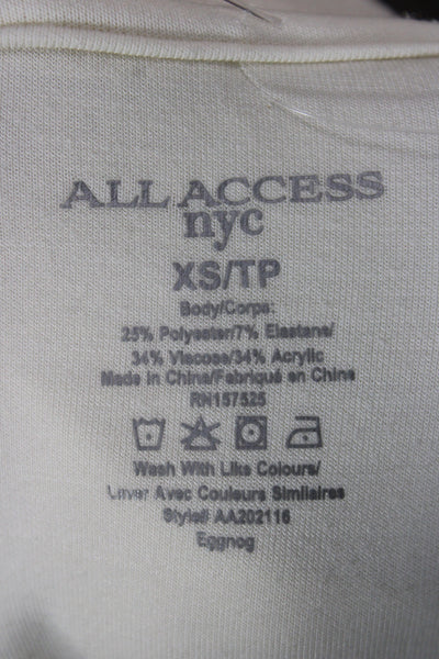 All Access Womens Pullover Sweatshirts Beige Turtleneck Long Sleeve Size XS