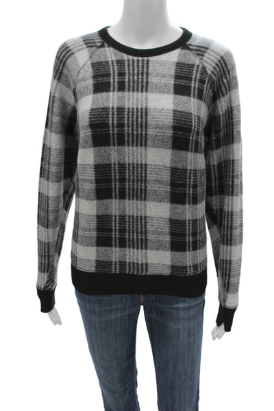 The Great Unisex Pullover Sweater Black Plaid Crewneck Long Sleeve 90s Size 0