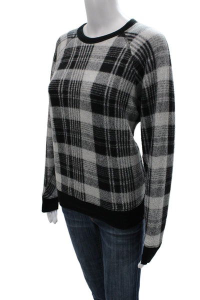 The Great Unisex Pullover Sweater Black Plaid Crewneck Long Sleeve 90s Size 0