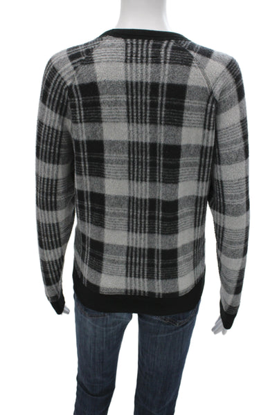 The Great Unisex Pullover Sweater Black Plaid Crewneck Long Sleeve 90s Size 0